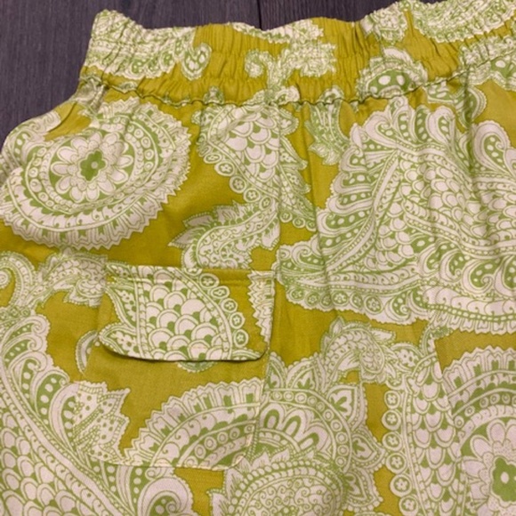 Urban Outfitter Sophie Printed Paisley Yellow Pull On Cargo Pants Size L - Picture 5 of 10